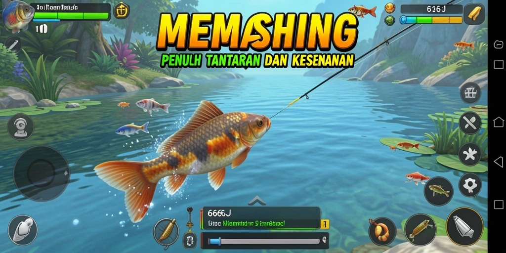 Gameplay memancing seru di <strong>666J</strong> dengan tampilan ikan yang beragam.