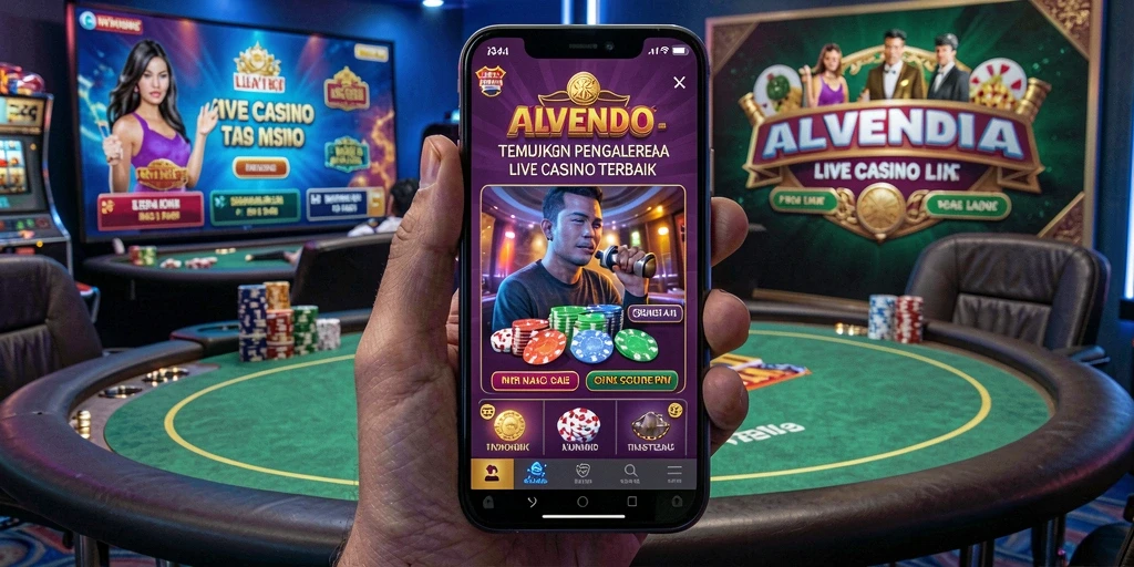 Screenshot gameplay Live Casino yang menampilkan dealer dan pemain.