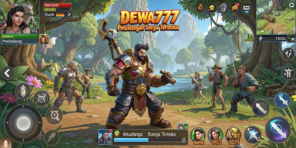 Tampilan gameplay DEWA777 dalam dunia terbuka yang menakjubkan.