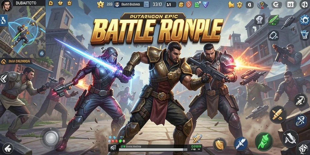 Screenshot yang menunjukkan gameplay intens DUBAITOTO dalam aksi Battle Royale.
