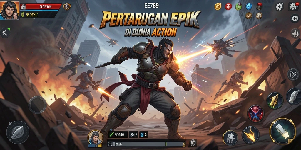Screenshot gameplay EE789 menunjukkan aksi pertarungan yang mendebarkan.