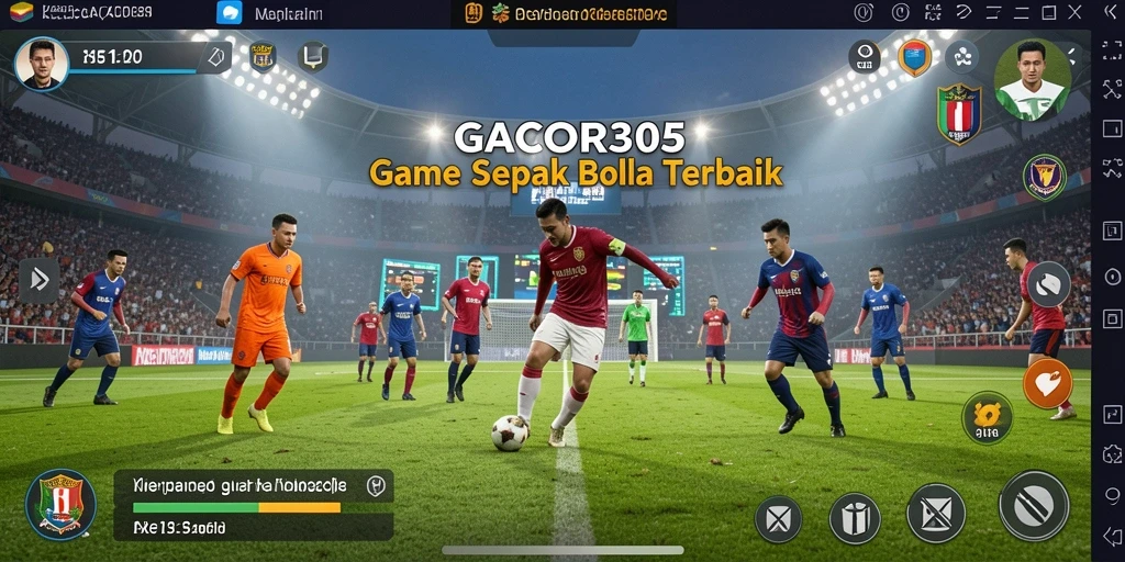 Tampilan utama GACOR305 menampilkan pemain sepak bola di lapangan.