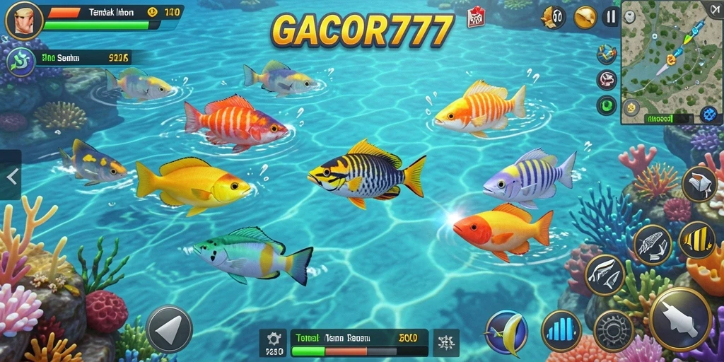 Tampilan gameplay seru Tembak Ikan di GACOR777.