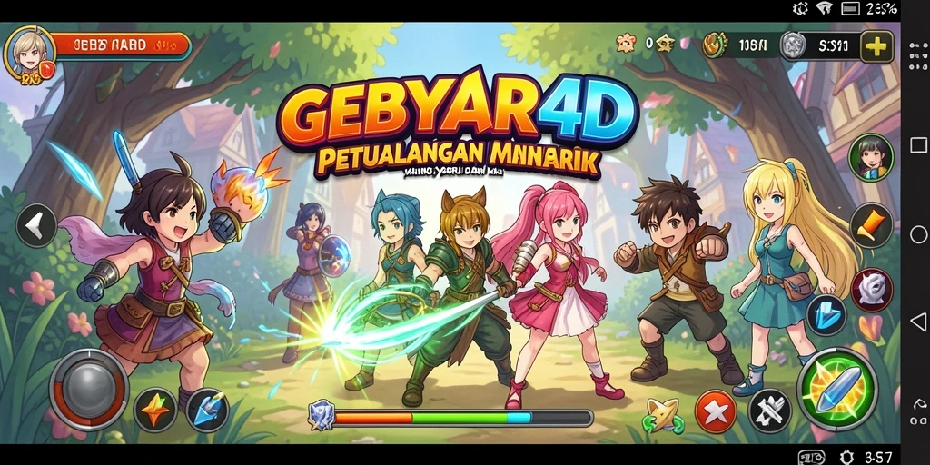 Tampilan gameplay menarik dari GEBYAR4D dengan karakter Anime yang dinamis.
