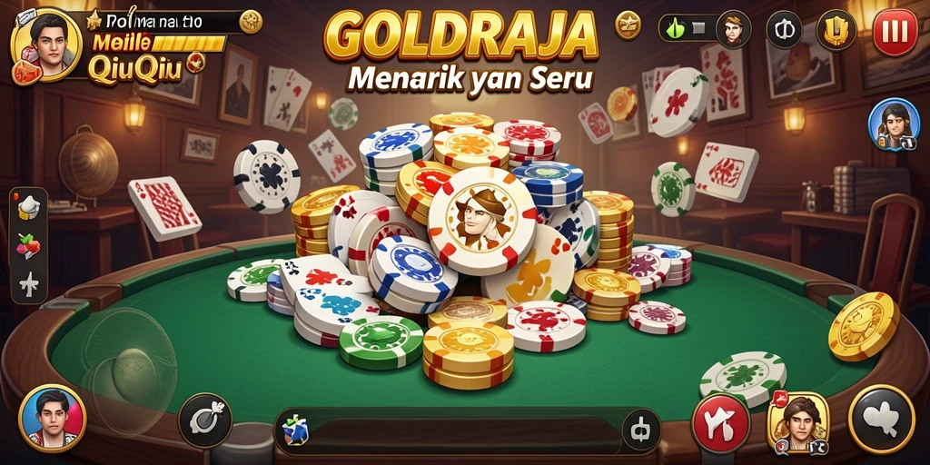 Tampilan gameplay seru dalam GOLDRAJA yang penuh strategi QiuQiu.
