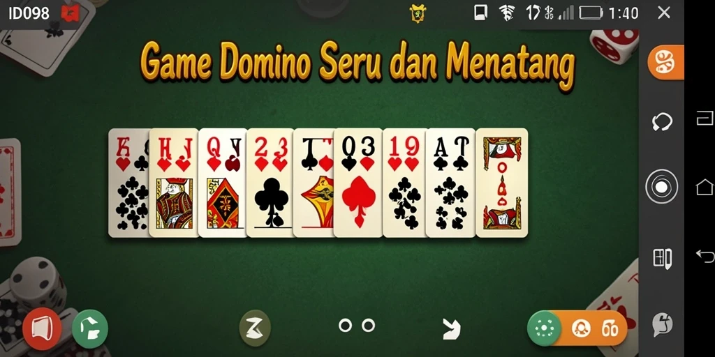 Tampilan seru gameplay Domino ID098 dengan antarmuka menarik.