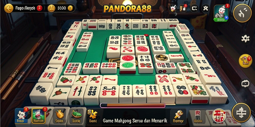 Screenshot PANDORA88 menunjukkan pemain sedang asyik memainkan Mahjong.