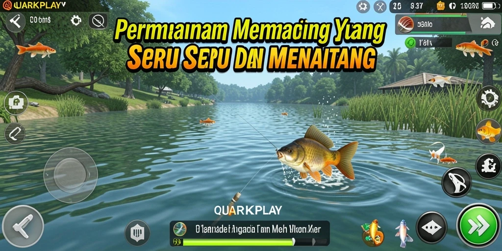 Tampilan gameplay memancing yang seru di QUARKPLAY.