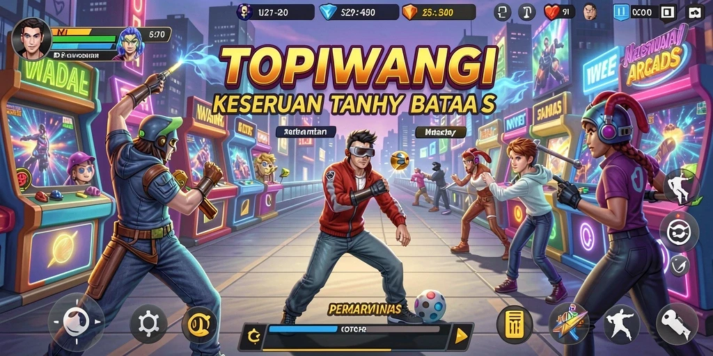 Screenshot dari gameplay seru TOPIWANGI, tunjukkan kecepatan dan keterampilan yang menantang.
