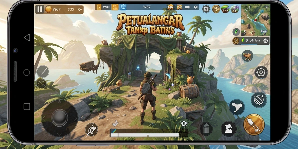 Screenshot W67 yang menunjukan gameplay Open World yang menakjubkan.