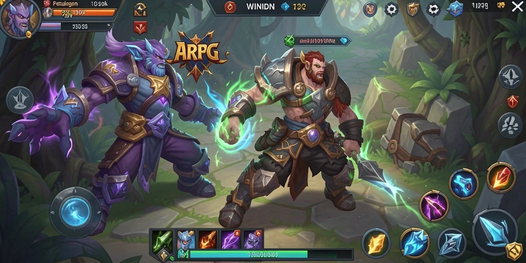 Gambaran seru gameplay ARPG dalam WINIDN.